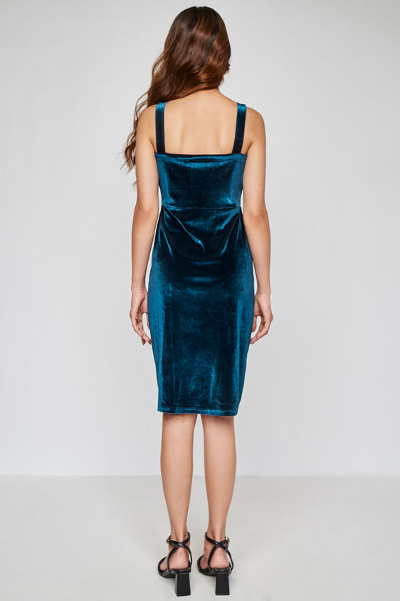 Teal Solid Straight Dress, Teal, image 4